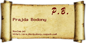 Prajda Bodony névjegykártya